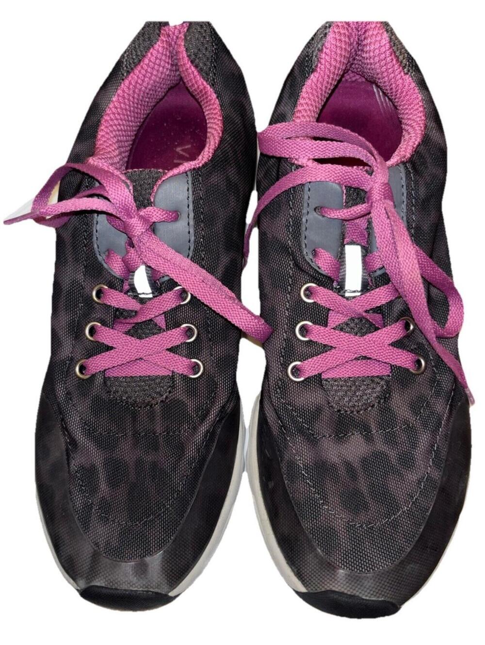 VIONIC Size 7 Cheetah Shoes 335 Tourney/9004 Sneakers Black Gray Mesh Womens